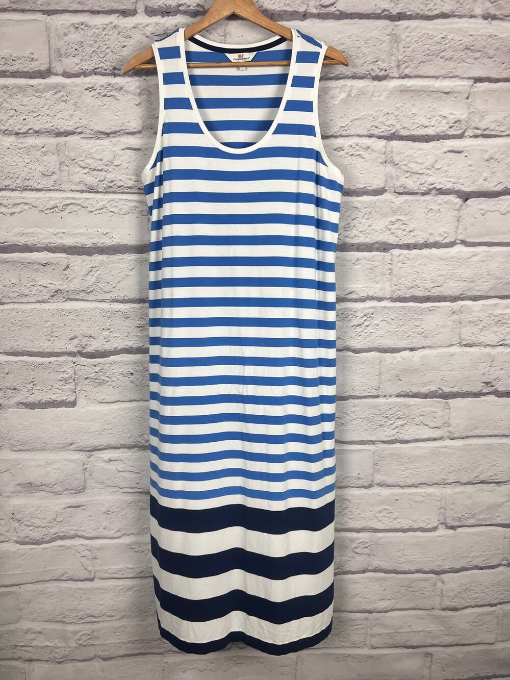 Vineyard Vines Womens M Coastal Preppy Nautical Pima Cotton Modal Maxi Slit